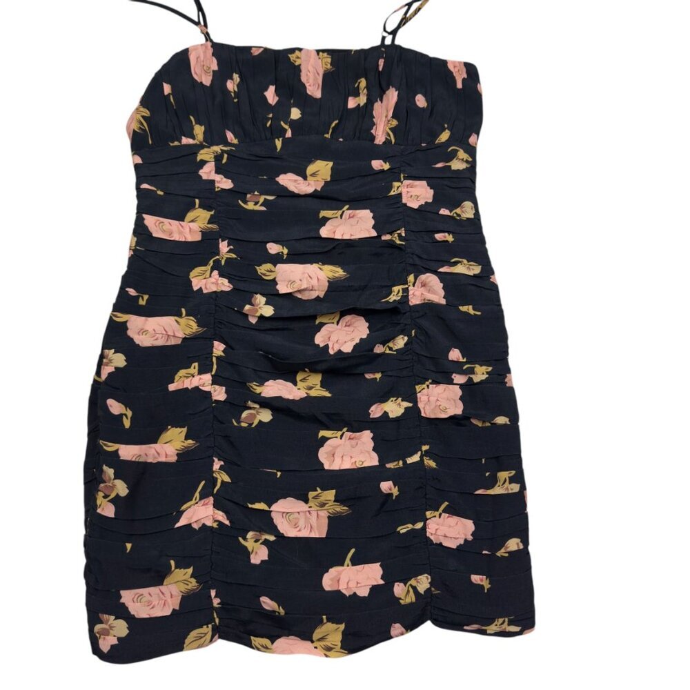The East Order Ruched Rose Fairy Spaghetti Strap Mini Dress Women's Size M